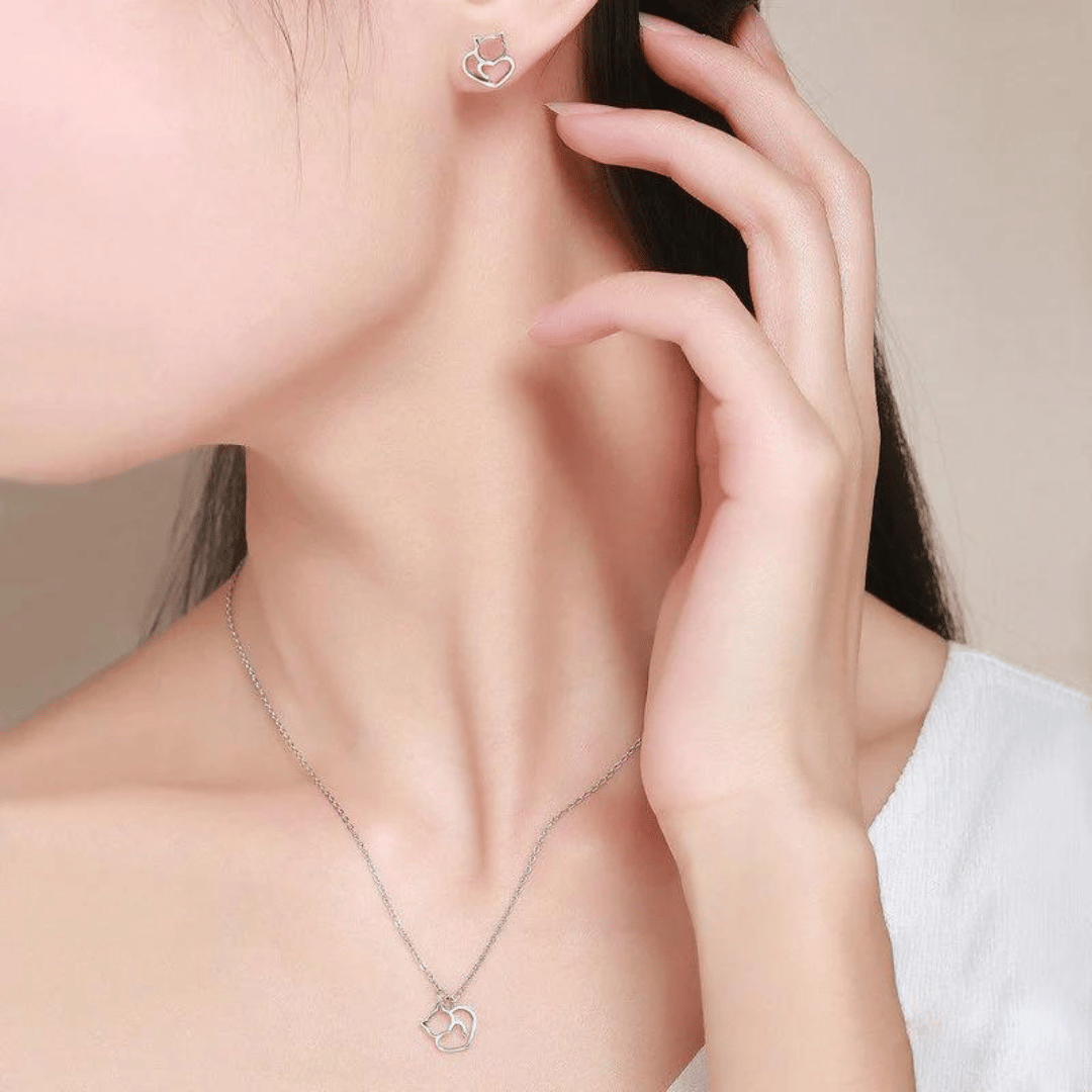 Pendientes de Gato de Plata de Ley + REGALO Segunda Unidad