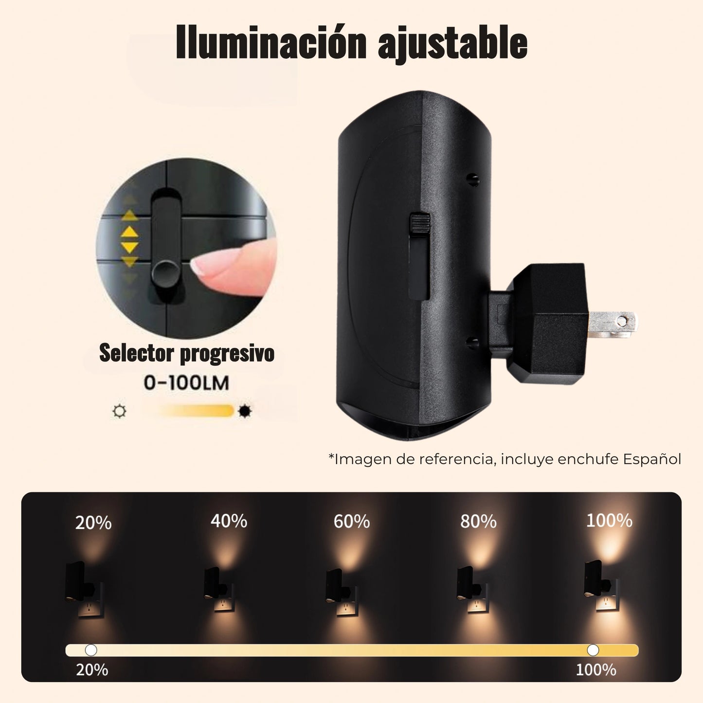 Luces Nocturnas Ajustables - luz cálida