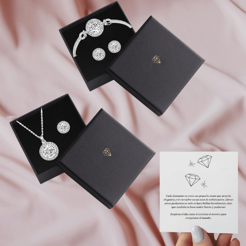 💎Pack "Royal" Completo: Brazalete + Pendientes + Colgante 💎 + REGALO Anillo a juego 🎁