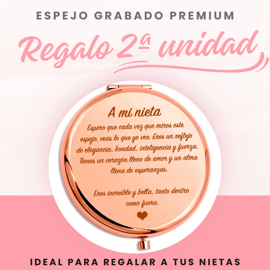 Regalo 2ª unidad - Espejo Grabado "A mi nieta"