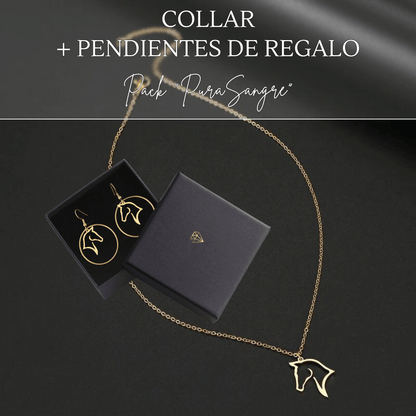 Collar + REGALO de Pendientes a Juego - Pack "Pura sangre"