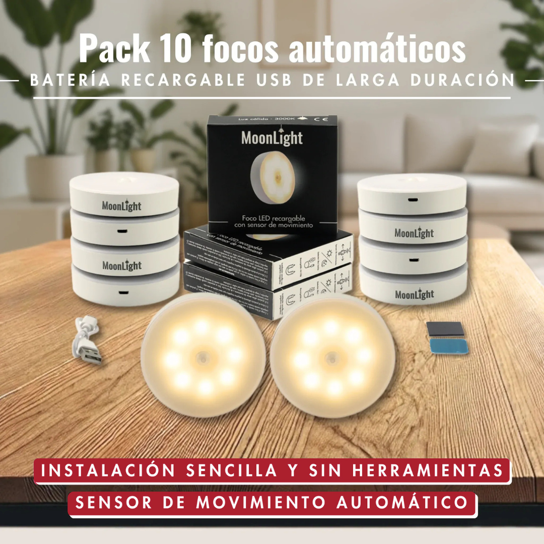Lámpara LED recargable con sensor de movimiento