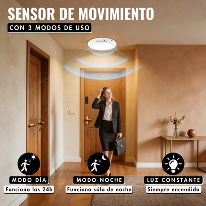 Foco de techo recargable con sensor de movimiento