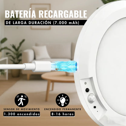 Foco de techo recargable con sensor de movimiento