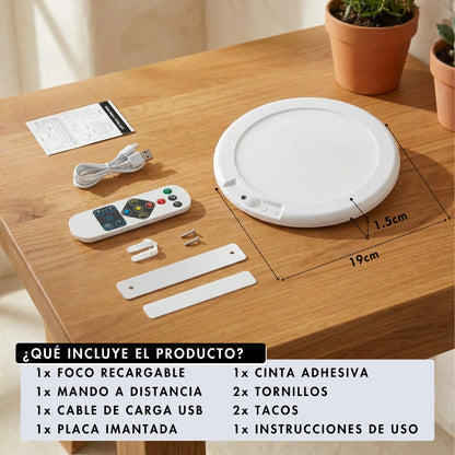Foco de techo recargable con sensor de movimiento