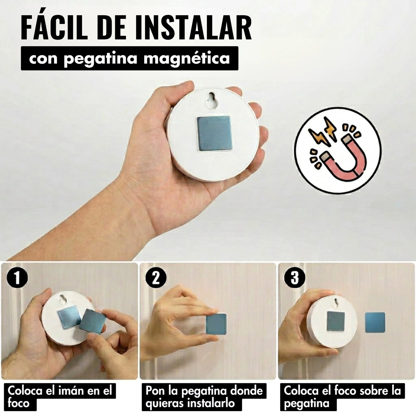 Foco LED recargable con sensor de movimiento