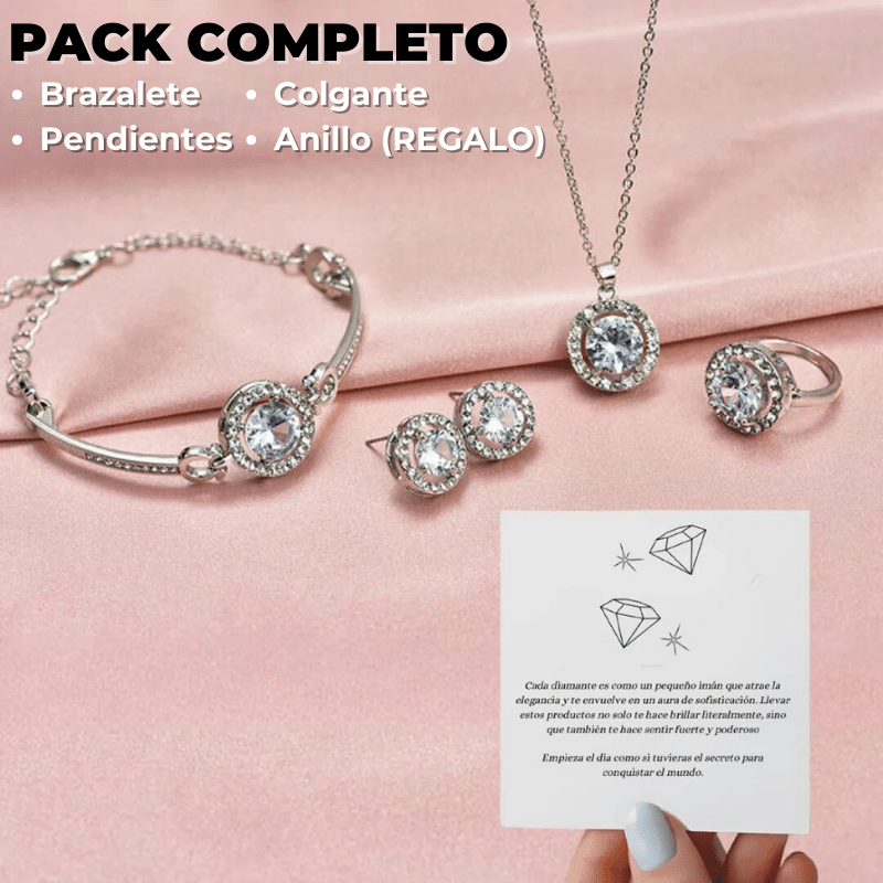 💎Pack "Royal" Completo: Brazalete + Pendientes + Colgante 💎 + REGALO Anillo a juego 🎁