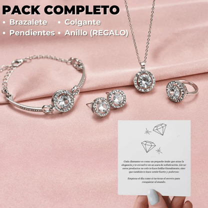 💎Pack "Royal" Completo: Brazalete + Pendientes + Colgante 💎 + REGALO Anillo a juego 🎁