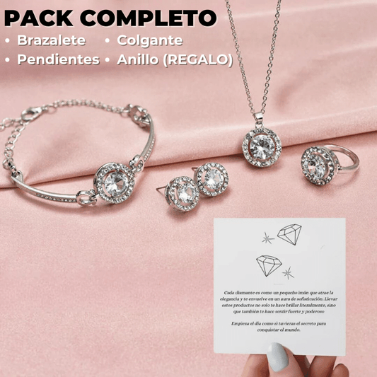 💎Pack "Royal" Completo: Brazalete + Pendientes + Colgante 💎 + REGALO Anillo a juego 🎁